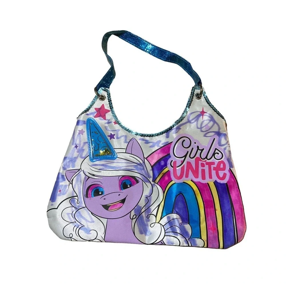 My Little Pony Tote‎ Purse Bag MLP Pink Purple Blue Sequins Glitter Sparkle
